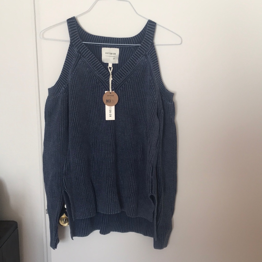 Cotton On V neck open shoulder sweater